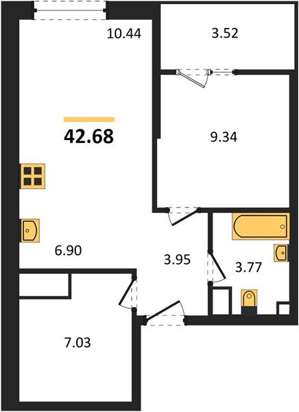 Фото №1: 1-комнатная квартира 42 м² - Краснодар, Карасунский внутригородской округ, Хлопчато-бумажный Комбинат, мкр. жилой квартал Патрики
