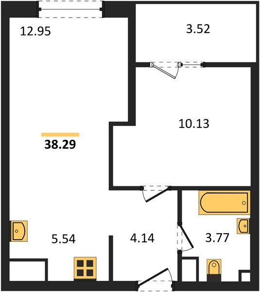 Фото №1: 1-комнатная квартира 38 м² - Краснодар, жилой квартал Патрики