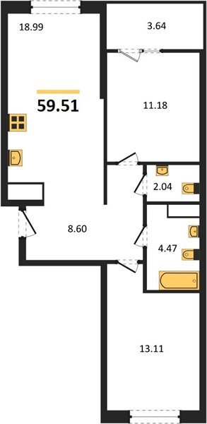 Фото №1: 2-комнатная квартира 60 м² - Краснодар, Карасунский внутригородской округ, Хлопчато-бумажный Комбинат, мкр. жилой квартал Патрики
