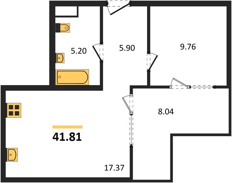 Фото №1: 1-комнатная квартира 41 м² - Краснодар, жилой квартал Патрики