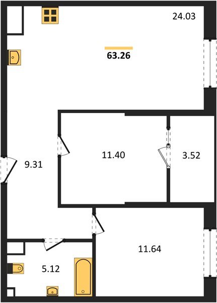 Фото №1: 2-комнатная квартира 63 м² - Краснодар, Карасунский внутригородской округ, Хлопчато-бумажный Комбинат, мкр. жилой квартал Патрики