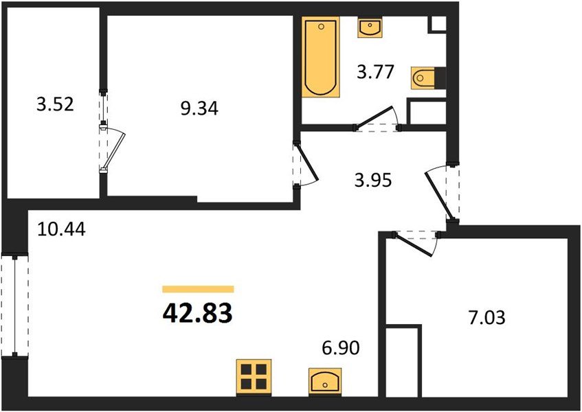 Фото №1: 1-комнатная квартира 42 м² - Краснодар, Карасунский внутригородской округ, Хлопчато-бумажный Комбинат, мкр. жилой квартал Патрики