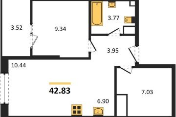 Фото №1: 1-комнатная квартира 42 м² - Краснодар, мкр. жилой квартал Патрики, 