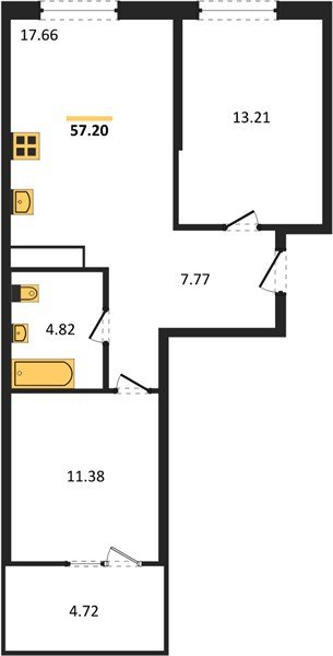 Фото №1: 2-комнатная квартира 56 м² - Краснодар, Карасунский внутригородской округ, Хлопчато-бумажный Комбинат, мкр. жилой квартал Патрики