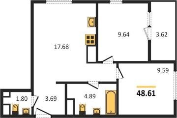 Фото №1: 2-комнатная квартира 49 м² - Краснодар, мкр. Карасунский внутригородской округ, 