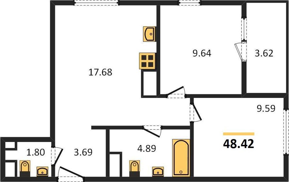Фото №1: 2-комнатная квартира 49 м² - Краснодар, Хлопчато-бумажный Комбинат, жилой квартал Патрики, мкр. Карасунский внутригородской округ
