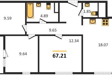 Фото №1: 3-комнатная квартира 67 м² - Краснодар, мкр. Карасунский внутригородской округ, 