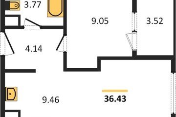 Фото №1: 1-комнатная квартира 36 м² - Краснодар, мкр. Карасунский внутригородской округ, 