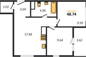 Фото №1: 2-комнатная квартира 48 м² - Краснодар, мкр. жилой квартал Патрики, 