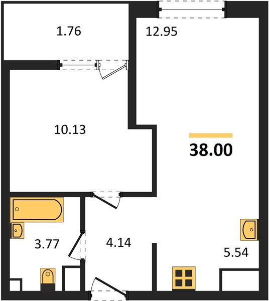 Фото №1: 1-комнатная квартира 38 м² - Краснодар, Хлопчато-бумажный Комбинат, жилой квартал Патрики, мкр. Карасунский внутригородской округ