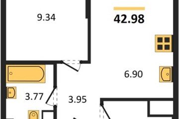 Фото №1: 1-комнатная квартира 42 м² - Краснодар, мкр. Карасунский внутригородской округ, 