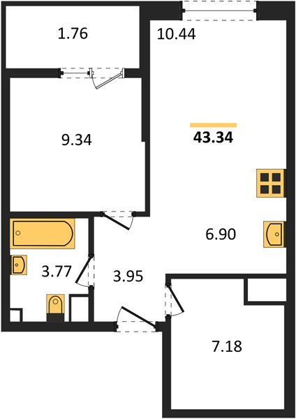 Фото №1: 1-комнатная квартира 42 м² - Краснодар, Хлопчато-бумажный Комбинат, жилой квартал Патрики, мкр. Карасунский внутригородской округ