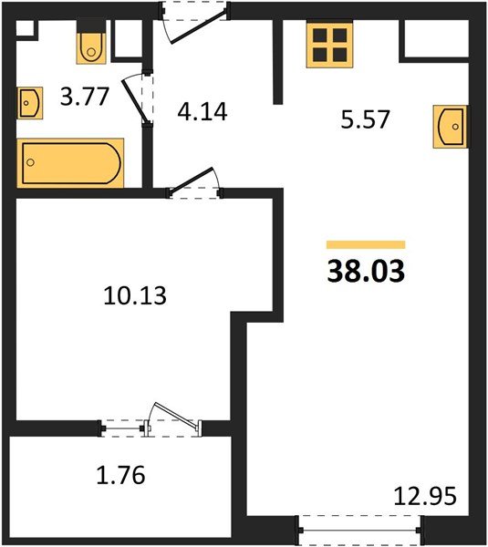 Фото №1: 1-комнатная квартира 38 м² - Краснодар, Хлопчато-бумажный Комбинат, жилой квартал Патрики, мкр. Карасунский внутригородской округ