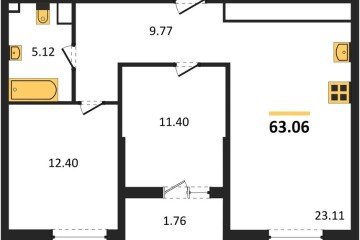 Фото №1: 2-комнатная квартира 63 м² - Краснодар, мкр. Карасунский внутригородской округ, 