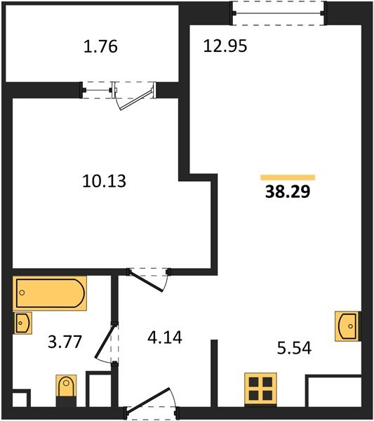 Фото №1: 1-комнатная квартира 38 м² - Краснодар, Хлопчато-бумажный Комбинат, жилой квартал Патрики, мкр. Карасунский внутригородской округ