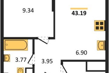 Фото №1: 1-комнатная квартира 42 м² - Краснодар, мкр. Карасунский внутригородской округ, 
