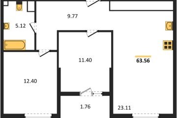 Фото №1: 2-комнатная квартира 62 м² - Краснодар, мкр. Карасунский внутригородской округ, 