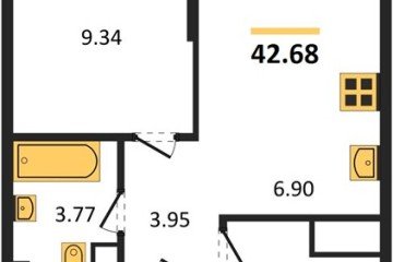 Фото №1: 1-комнатная квартира 42 м² - Краснодар, мкр. Карасунский внутригородской округ, 
