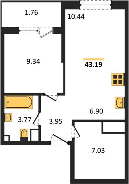 Фото №1: 1-комнатная квартира 42 м² - Краснодар, Хлопчато-бумажный Комбинат, жилой квартал Патрики, мкр. Карасунский внутригородской округ