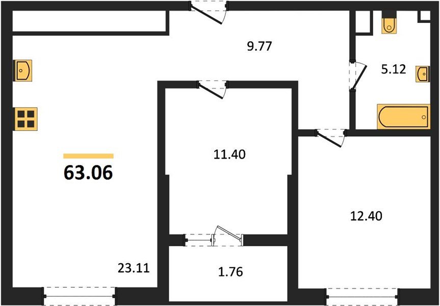 Фото №1: 2-комнатная квартира 62 м² - Краснодар, Хлопчато-бумажный Комбинат, жилой квартал Патрики, мкр. Карасунский внутригородской округ