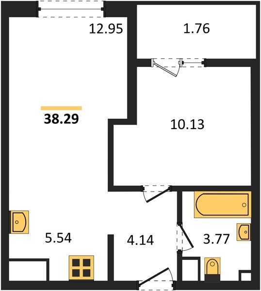 Фото №1: 1-комнатная квартира 38 м² - Краснодар, жилой квартал Патрики, 