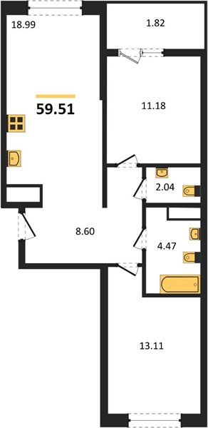 Фото №1: 2-комнатная квартира 59 м² - Краснодар, Хлопчато-бумажный Комбинат, жилой квартал Патрики, мкр. Карасунский внутригородской округ