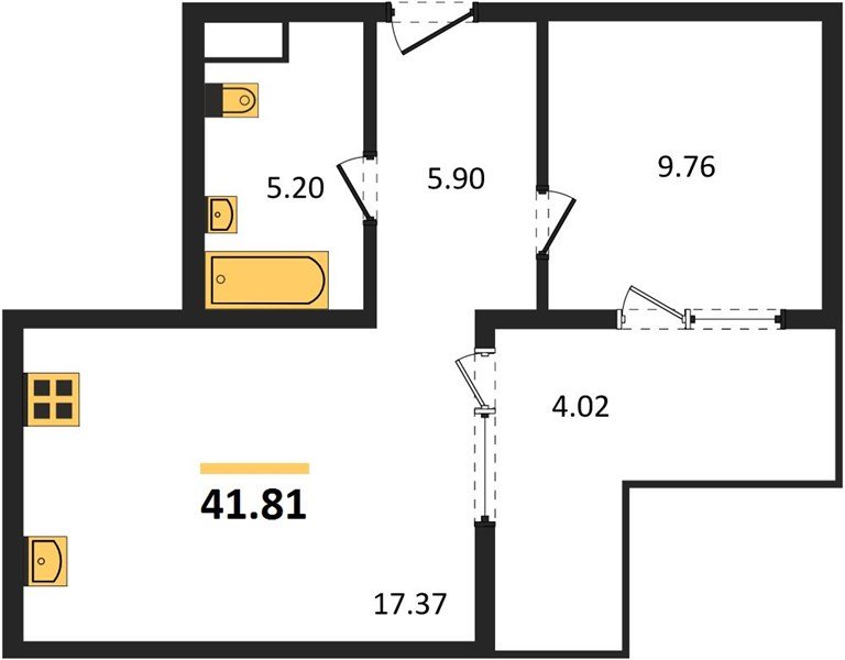 Фото №1: 1-комнатная квартира 42 м² - Краснодар, Хлопчато-бумажный Комбинат, жилой квартал Патрики, мкр. Карасунский внутригородской округ
