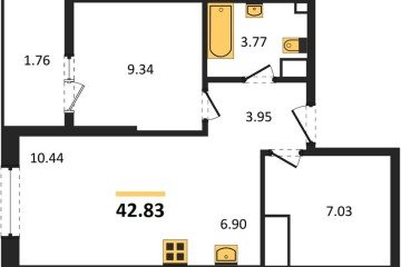 Фото №1: 1-комнатная квартира 43 м² - Краснодар, мкр. Карасунский внутригородской округ, 