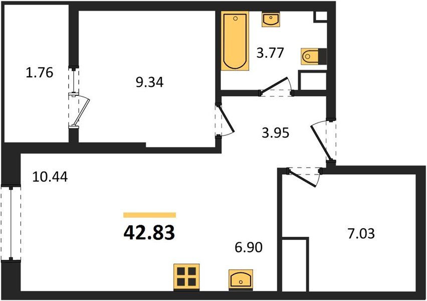 Фото №1: 1-комнатная квартира 43 м² - Краснодар, Хлопчато-бумажный Комбинат, жилой квартал Патрики, мкр. Карасунский внутригородской округ