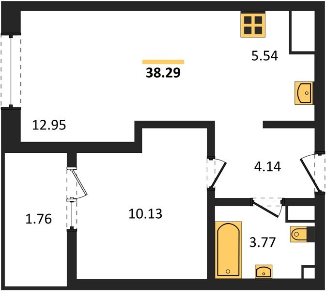 Фото №1: 1-комнатная квартира 38 м² - Краснодар, жилой квартал Патрики, 