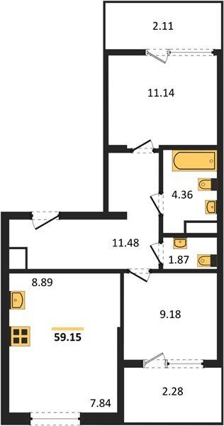 Фото №1: 2-комнатная квартира 58 м² - Краснодар, Хлопчато-бумажный Комбинат, жилой квартал Патрики, мкр. Карасунский внутригородской округ