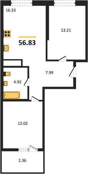 Фото №1: 2-комнатная квартира 56 м² - Краснодар, Хлопчато-бумажный Комбинат, жилой квартал Патрики, мкр. Карасунский внутригородской округ