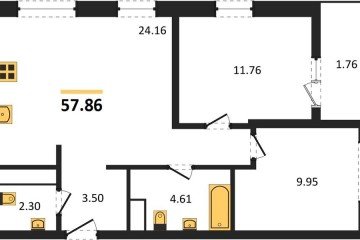 Фото №1: 2-комнатная квартира 58 м² - Краснодар, мкр. Карасунский внутригородской округ, 