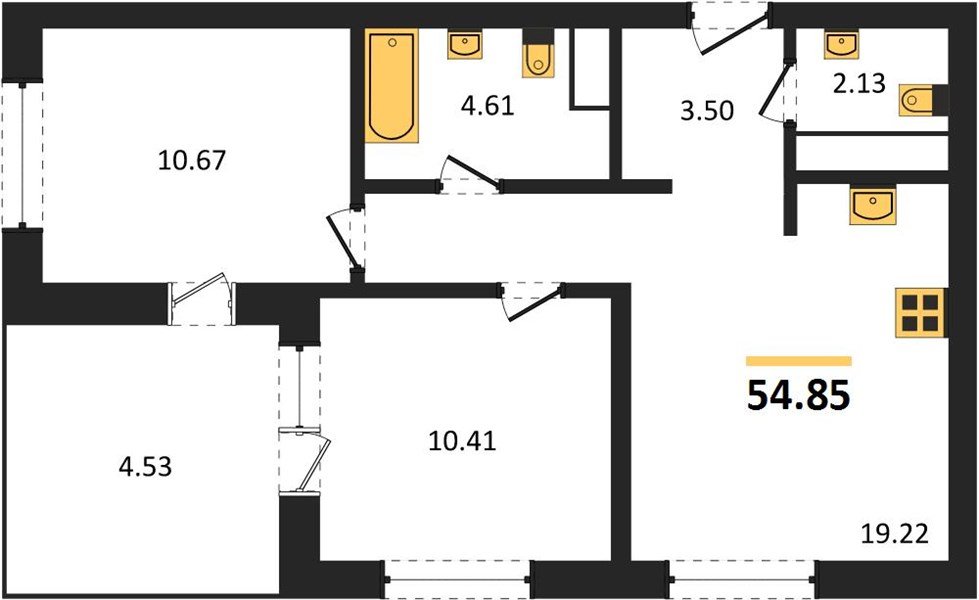 Фото №1: 2-комнатная квартира 55 м² - Краснодар, Хлопчато-бумажный Комбинат, жилой квартал Патрики, мкр. Карасунский внутригородской округ