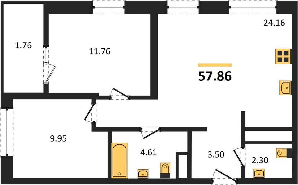 Фото №1: 2-комнатная квартира 58 м² - Краснодар, Хлопчато-бумажный Комбинат, жилой квартал Патрики, мкр. Карасунский внутригородской округ