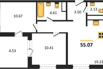 Фото №1: 2-комнатная квартира 54 м² - Краснодар, мкр. Карасунский внутригородской округ, 
