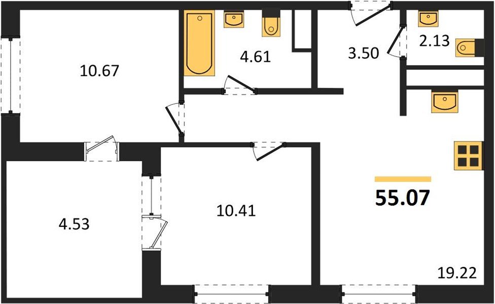 Фото №1: 2-комнатная квартира 54 м² - Краснодар, Хлопчато-бумажный Комбинат, жилой квартал Патрики, мкр. Карасунский внутригородской округ