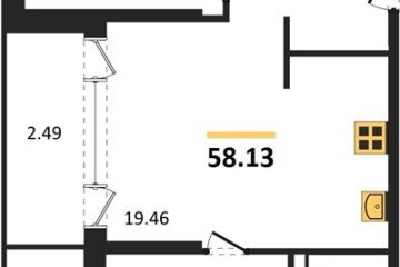 Фото №1: 2-комнатная квартира 58 м² - Краснодар, мкр. Карасунский внутригородской округ, 