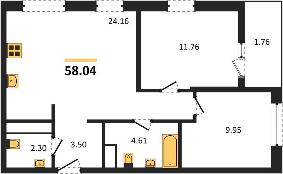 Фото №1: 2-комнатная квартира 57 м² - Краснодар, жилой квартал Патрики