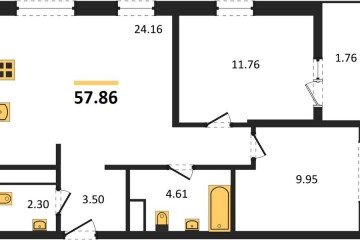 Фото №1: 2-комнатная квартира 57 м² - Краснодар, мкр. Карасунский внутригородской округ, 