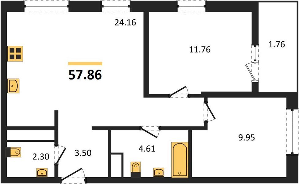 Фото №1: 2-комнатная квартира 57 м² - Краснодар, Хлопчато-бумажный Комбинат, жилой квартал Патрики, мкр. Карасунский внутригородской округ