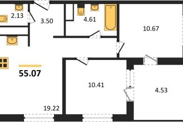 Фото №1: 2-комнатная квартира 54 м² - Краснодар, мкр. Карасунский внутригородской округ, 