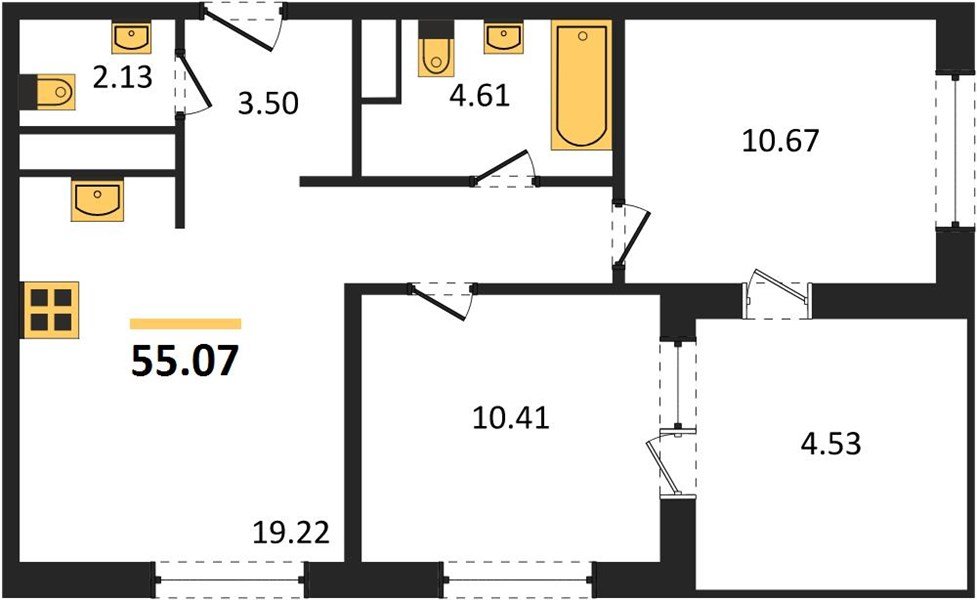 Фото №1: 2-комнатная квартира 54 м² - Краснодар, Хлопчато-бумажный Комбинат, жилой квартал Патрики, мкр. Карасунский внутригородской округ