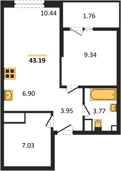 Фото №1: 1-комнатная квартира 42 м² - Краснодар, Хлопчато-бумажный Комбинат, жилой квартал Патрики, мкр. Карасунский внутригородской округ