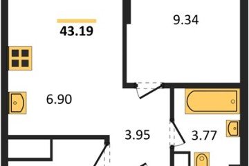 Фото №1: 1-комнатная квартира 42 м² - Краснодар, мкр. Карасунский внутригородской округ, 