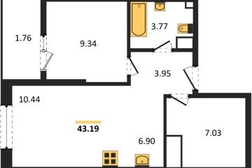 Фото №1: 1-комнатная квартира 42 м² - Краснодар, мкр. Карасунский внутригородской округ, 