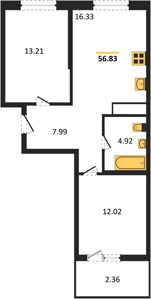 Фото №1: 2-комнатная квартира 56 м² - Краснодар, Хлопчато-бумажный Комбинат, жилой квартал Патрики, мкр. Карасунский внутригородской округ