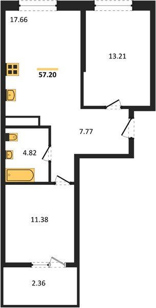 Фото №1: 2-комнатная квартира 56 м² - Краснодар, Хлопчато-бумажный Комбинат, жилой квартал Патрики, мкр. Карасунский внутригородской округ