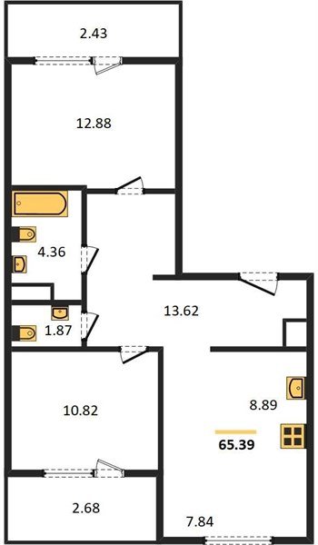 Фото №1: 2-комнатная квартира 65 м² - Краснодар, жилой квартал Патрики, Карасунский внутригородской округ, мкр. Хлопчато-бумажный Комбинат