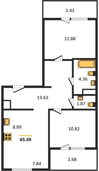 Фото №1: 2-комнатная квартира 65 м² - Краснодар, жилой квартал Патрики, Карасунский внутригородской округ, мкр. Хлопчато-бумажный Комбинат